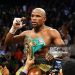 Floyd Mayweather Jr. celebrates his unanimous-decision victory over Robert Guerrero in their WBC welterweight title bout (Photo by Al Bello/Getty Images)