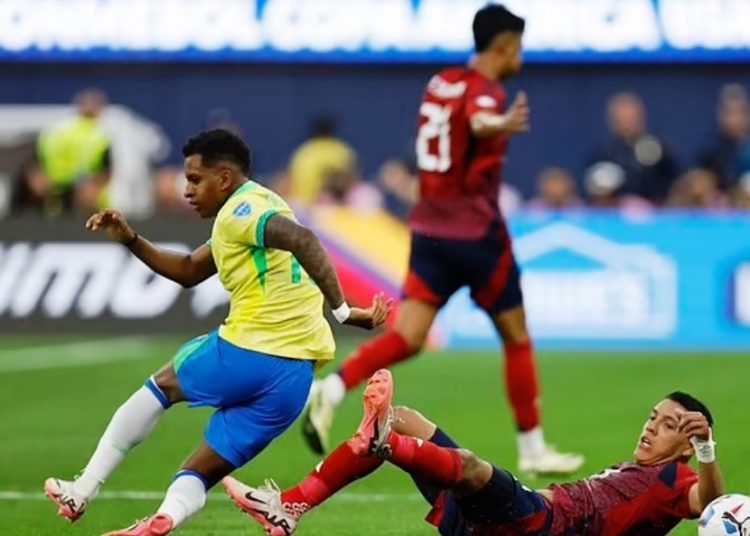 Rodrygo in action for Brazil at Copa America Photo Courtesy: Getty Images