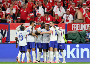 France celebrate goal against Austria Photo Courtesy: Getty Images