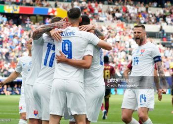 Ivan Scharanz of Slovakia celebrates the 0-1 during the UEFA Euro 2024 match between Belgium and Slovakia Photo Courtesy: Getty Images