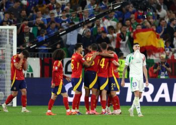 Spain celebrate 1-0 win over Italy at 2024 Euros Photo Courtesy: Getty Images