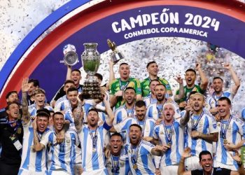 Argentina celebrate winning 2024 Copa America Photo Courtesy: Reuters