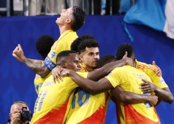 Colombia celebrate qualification to 2024 Copa America Final Photo Courtesy: AP