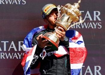 Lewis Hamilton celebrates after winning 2024 British Grand Prix Photo Courtesy: Reuters