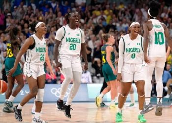 Nigeria celebrate shock win over Australia Photo Courtesy: AP