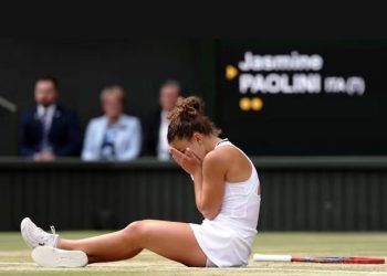 Jasmine Paolini reacts to losing 2024 Wimbledon Photo Courtesy: Getty Images
