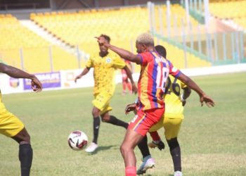 Shot from Hearts of Oak- Basake Holy Stars (yellow) clash  Photo Courtesy: @GhanaLeague