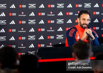 Head Coach Ruben Amorim of Manchester United  (Photo by Ash Donelon/Manchester United via Getty Images)