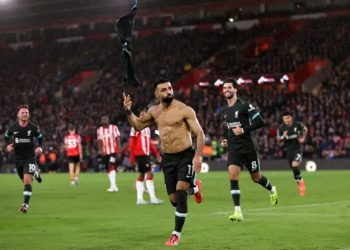 Mo Salah celebrates goal against Southampton Photo Courtesy: Getty Images