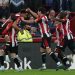 Brentford celebrate goal against Leicester City Photo Courtesy: Getty Images