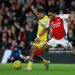Caleb Kporha of Crystal Palace and Jurrien Timber of Arsenal challenge during the Carabao Cup Quarter Final match between Arsenal and Crystal Palace at Emirates Stadium on December 18, 2024 in London, England. (Photo by Nigel French/Sportsphoto/Allstar via Getty Images)