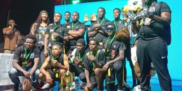 Elite United Flag Football celebrate winning Flag Football All Star Game