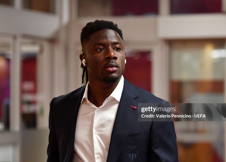 Mohammed Salisu of AS Monaco arrives at the stadium prior to the UEFA Champions League 2024/25 League Phase MD5 match between AS Monaco and SL Benfica at Stade Louis II on November 27, 2024 in Monaco, Monaco. (Photo by Valerio Pennicino - UEFA/UEFA via Getty Images)