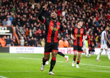 Antoine Semenyo celebrates goal against West Bromwich Albion in FA Cup Photo Courtesy: AFC Bournemouth