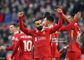Mohamed Salah of Liverpool celebrates scoring his team's second goal during the Premier League match between Liverpool FC and Ipswich Town FC at Anfield on January 25, 2025 in Liverpool, England. (Photo by Liverpool FC/Liverpool FC via Getty Images)