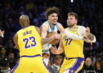 LaMelo Ball in action against Lakers Photo Courtesy: AP