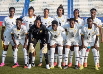 Black Queens starting lineup against Morocco in a friendly game Shot from Black Queens friendly game against Morocco Photo Courtesy: GFA