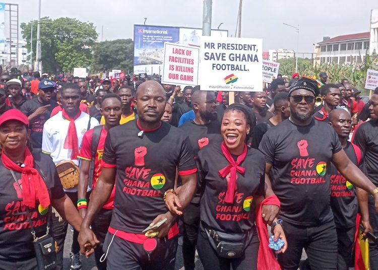 Shot from Save Ghana Football Demonstration