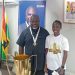 GRA Commissioner-General Anthony Sarpong with GRA Female Hockey Team Captain Elizabeth Opoku