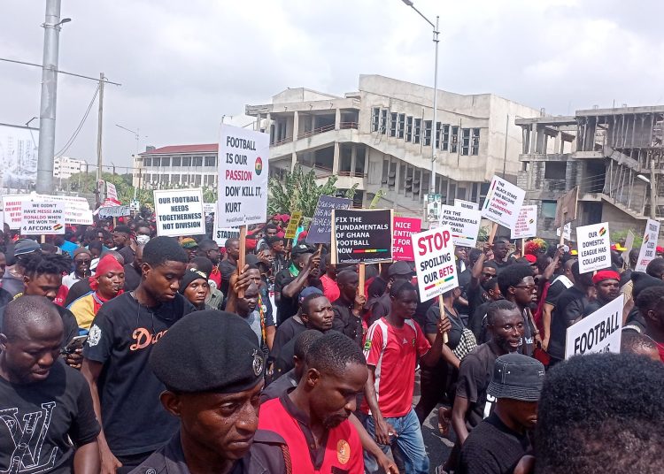 Shot from Save Ghana Football Demonstration