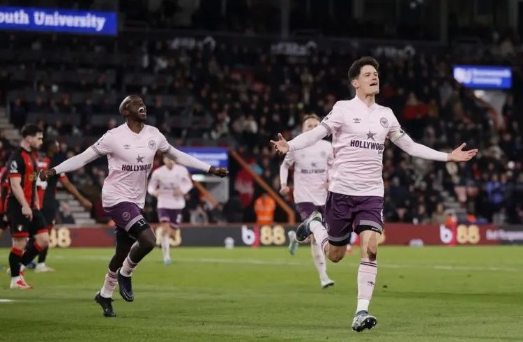 Christian Norgaard celebrates goal Photo Courtesy: Reuters