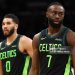 Jaylen Brown #7 of the Boston Celtics and Jayson Tatum #0 (Photo by Maddie Meyer/Getty Images)