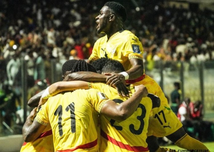 Ghana celebrates goal against Chad Photo Courtesy: GFA