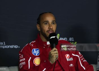 Lewis Hamilton of Great Britain and Scuderia Ferrari (Photo by JIN Cheng/Paddocker/NurPhoto via Getty Images)