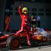 Ferrari's British driver Lewis Hamilton waves as he gets out of his car to celebrate taking pole position after the sprint qualifying session of the Formula One Chinese Grand Prix (Photo by GREG BAKER/AFP via Getty Images)