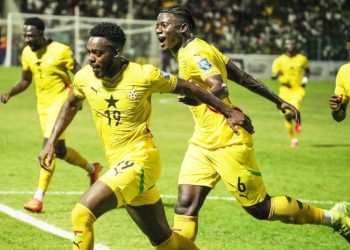 Inaki Williams after scoring goal against Chad Photo Courtesy: GFA