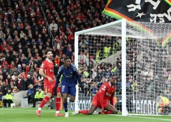 Ousmane Dembele celebrates goal Photo Courtesy: Getty Images