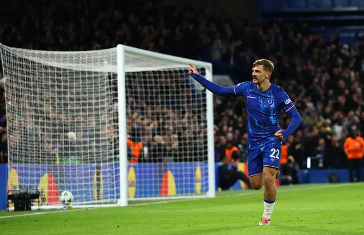 Kiernan Dewsbury-Hall celebrates goal Photo Courtesy: Reuters