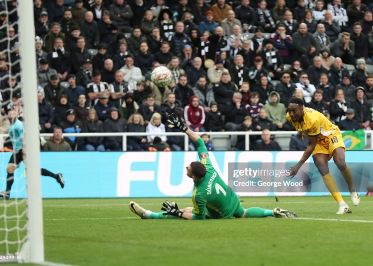 Danny Welbeck scores his team's second goal as Martin Dubravka fails to make a save (Photo by George Wood/Getty Images)