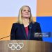 Kirsty Coventry reacts as she delivers a speech after being elected as the new IOC President(Photo by Milos Bicanski/Getty Images)