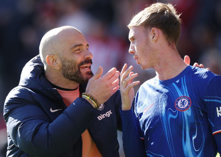 Cole Palmer with Head coach Enzo Maresca. Photo Courtesy: Sky Sports