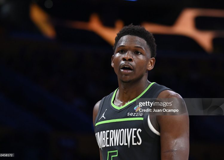 Anthony Edwards #5 of the Minnesota Timberwolves  (Photo by Juan Ocampo/NBAE via Getty Images)