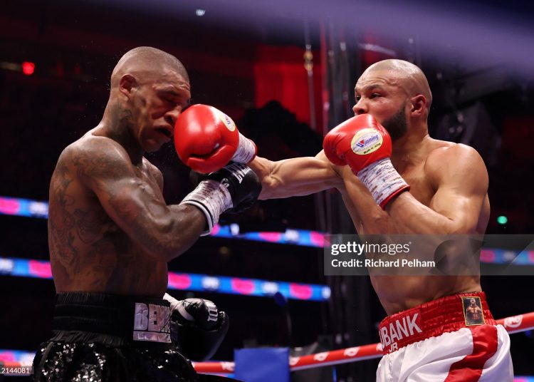 Chris Eubank Jr punches Conor Benn during the Middleweight fight between Chris Eubank Jr and Conor Benn (Photo by Richard Pelham/Getty Images)