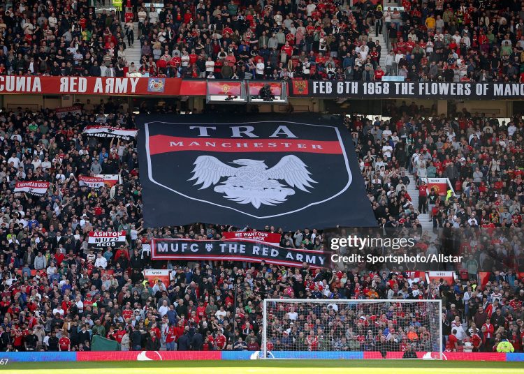 Manchester United fans (Photo by Ed Sykes/Sportsphoto/Allstar via Getty Images)