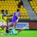 Shot from Medeama (blue)-Young Apostles game Photo Courtesy: Medeama SC