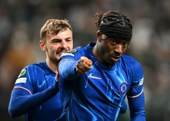 Noni Madueke after his second goal. Photo Courtesy: BBC Sports