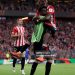 Nico Williams of Athletic Club celebrates scoring his team's second goal withbrother 
 Inaki Williams  (Photo by Ion Alcoba Beitia/Getty Images)
