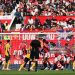 Pablo Sarabia Wanderers scores from a free kick as Tyler Fredricson, Chido Obi-Martin, Victor Lindeloef and Diogo Dalotfail to make a block during the Premier League match between Manchester United FC and Wolverhampton Wanderers FC (Photo by Carl Recine/Getty Images)