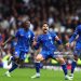 Pedro Neto celebrates scoring his team's second goal during the Premier League match between Fulham FC and Chelsea FC(Photo by Bryn Lennon/Getty Images)