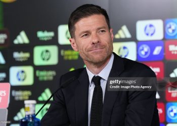 Coach Xabi Alonso of Real Madrid during press conference at Valdebebas training ground on May 26, 2025 in Madrid, Spain. (Photo by Image Photo Agency/Getty Images)