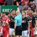 Mikel Merino shown red card Photo Courtesy: Getty Images