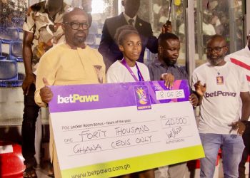 GFA President , Kurt Okraku presenting Check