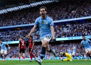Bernardo Silva celebrates goal against Bournemouth Photo Courtesy: PA Media
