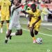 Christopher Baah Bonsu (22) in action against Nigeria Photo Courtesy: GFA
