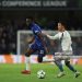 Tyrique George of Chelsea runs with the ball whilst under pressure from Keita Kosugi of Djurgaarden (Photo by Chris Lee - Chelsea FC/Chelsea FC via Getty Images)