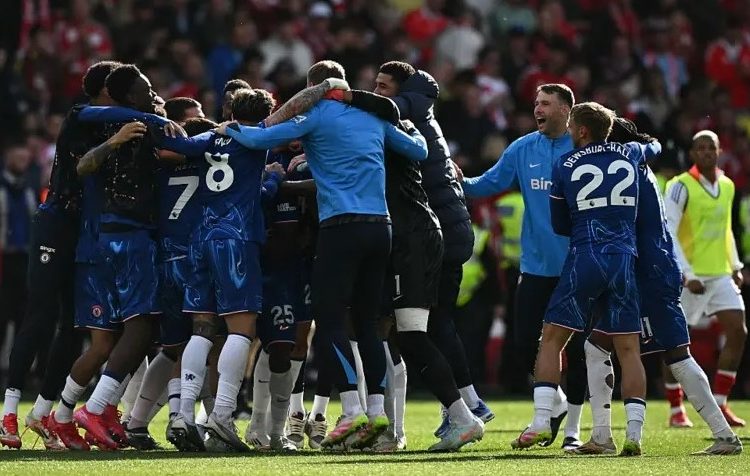 Chelsea celebrate qualification to UEFA Champions League Photo Courtesy: Getty Images